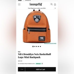 NWOT  LoungeFly NBA Brooklyn Nets Basketball Logo Mini Backpack